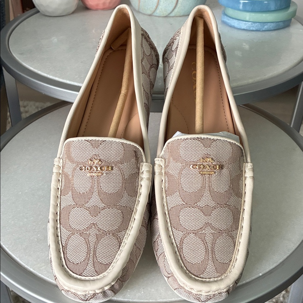 Coach Marley Driver Loafer Stone/Chalk Size 8 - Picture 2 of 6